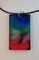 Handmade Red, Green, and Navy Blue Rectangle Pendant Necklace or Keychain product 1